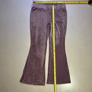 AVIA Velour Flare Pants L 12-14 Mauve Y2K Lounge Wide Leg Athleisure
